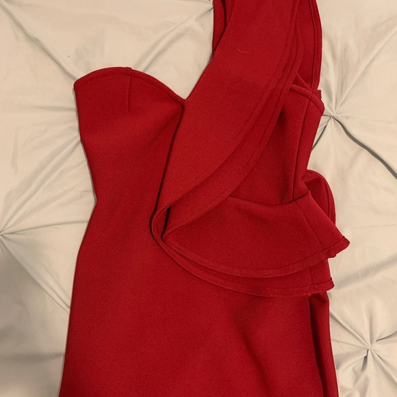 Sexy Ruffle One Shoulder Sleeveless Bodycon Party Club Midi Dress - Picture 1 of 4